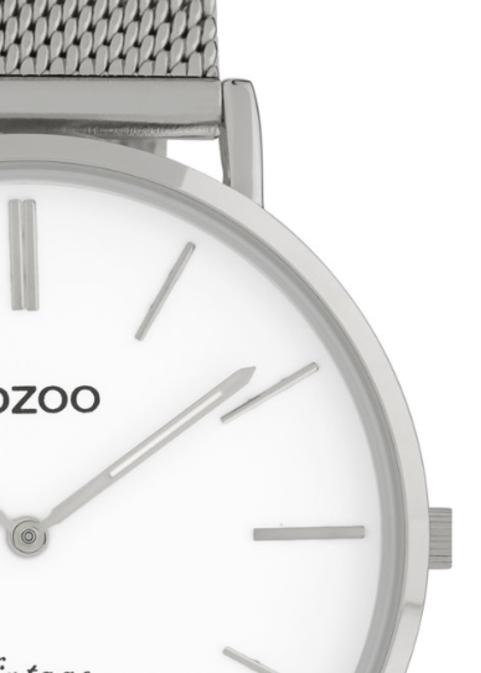 OOZOO OOZOO - Horloge met mesh band zilver met zilver horlogekast C9901