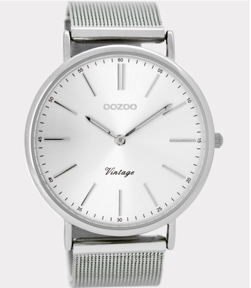 OOZOO OOZOO - Horloge met meshband  zilver