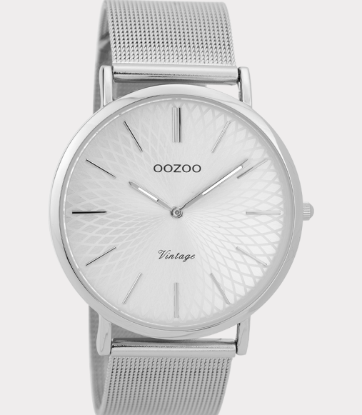 OOZOO OOZOO - Horloge met zilveren meshband