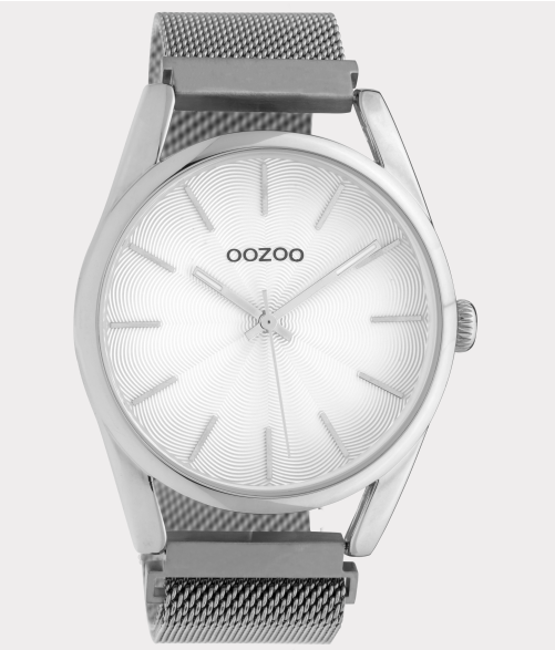 OOZOO OOZOO - Horloge met meshband zilver c10693