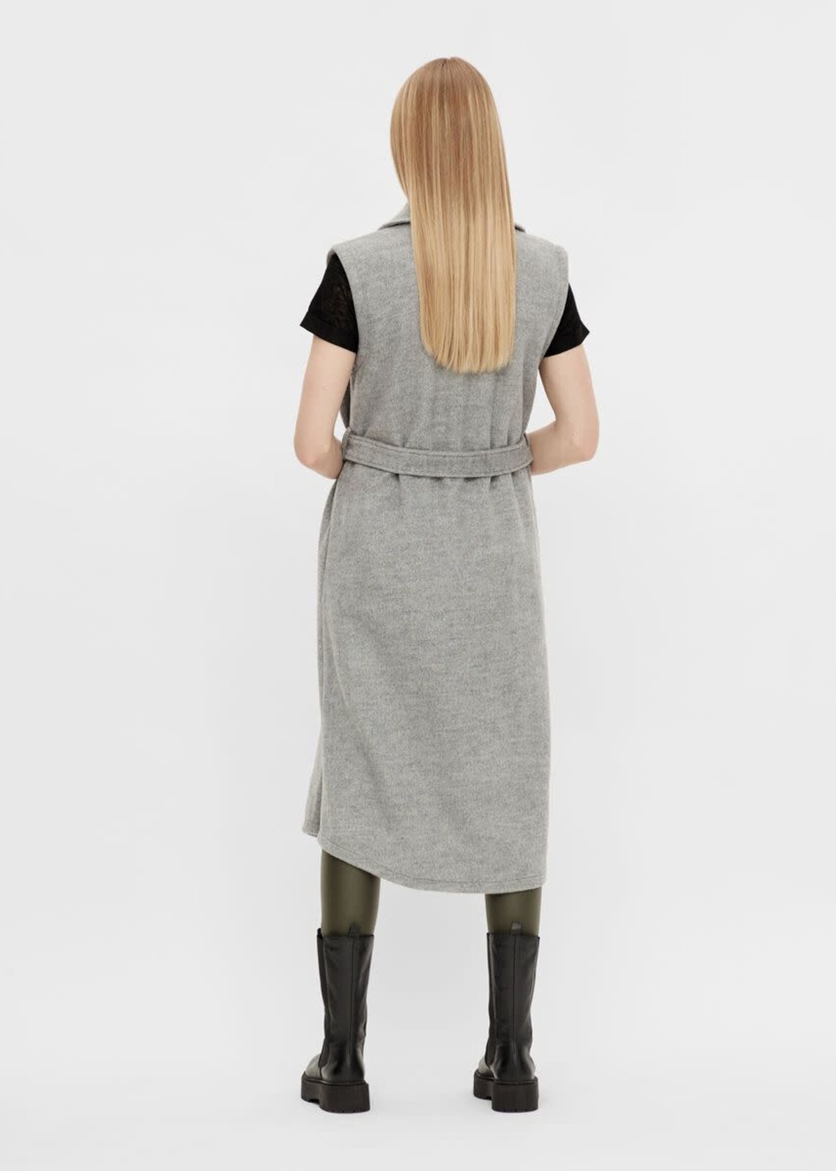OBJECT OBJECT - Owen Lang mouwloos vest grijs MAAT 40