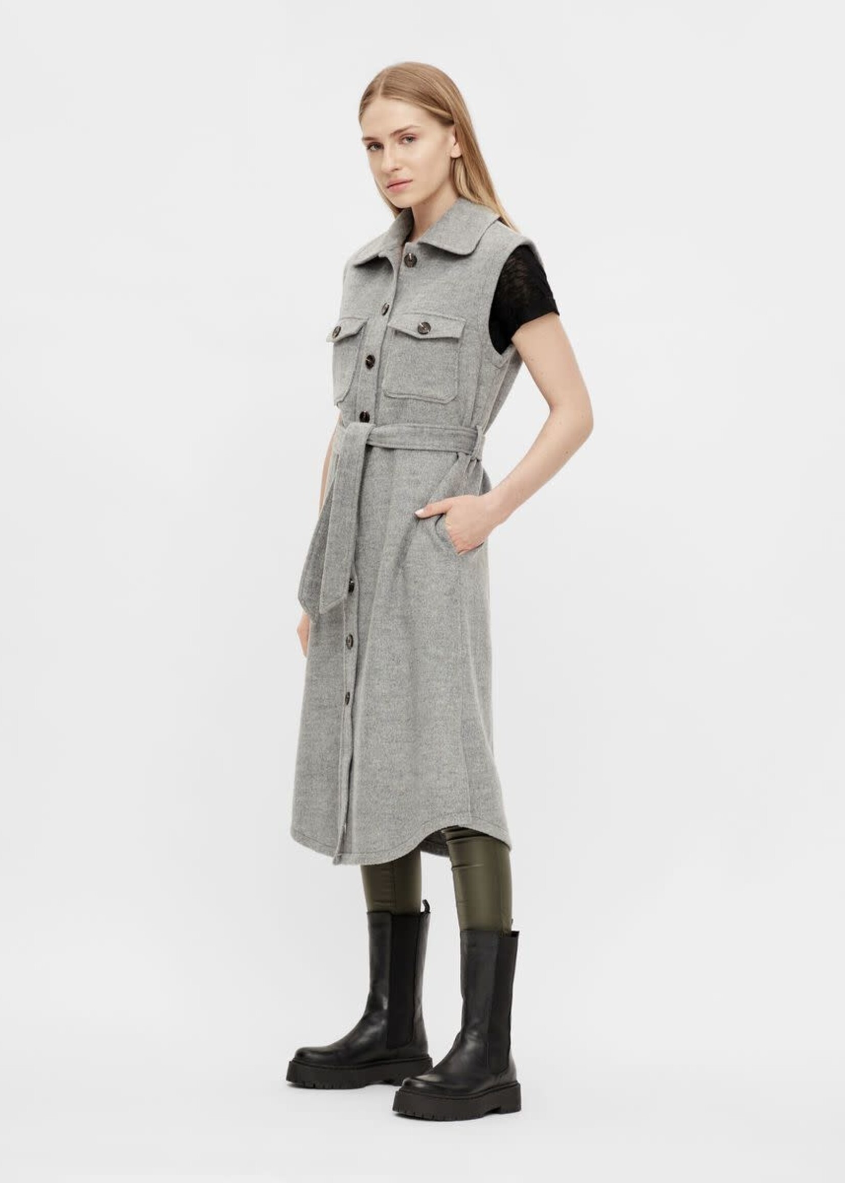 OBJECT OBJECT - Owen Lang mouwloos vest grijs MAAT 40