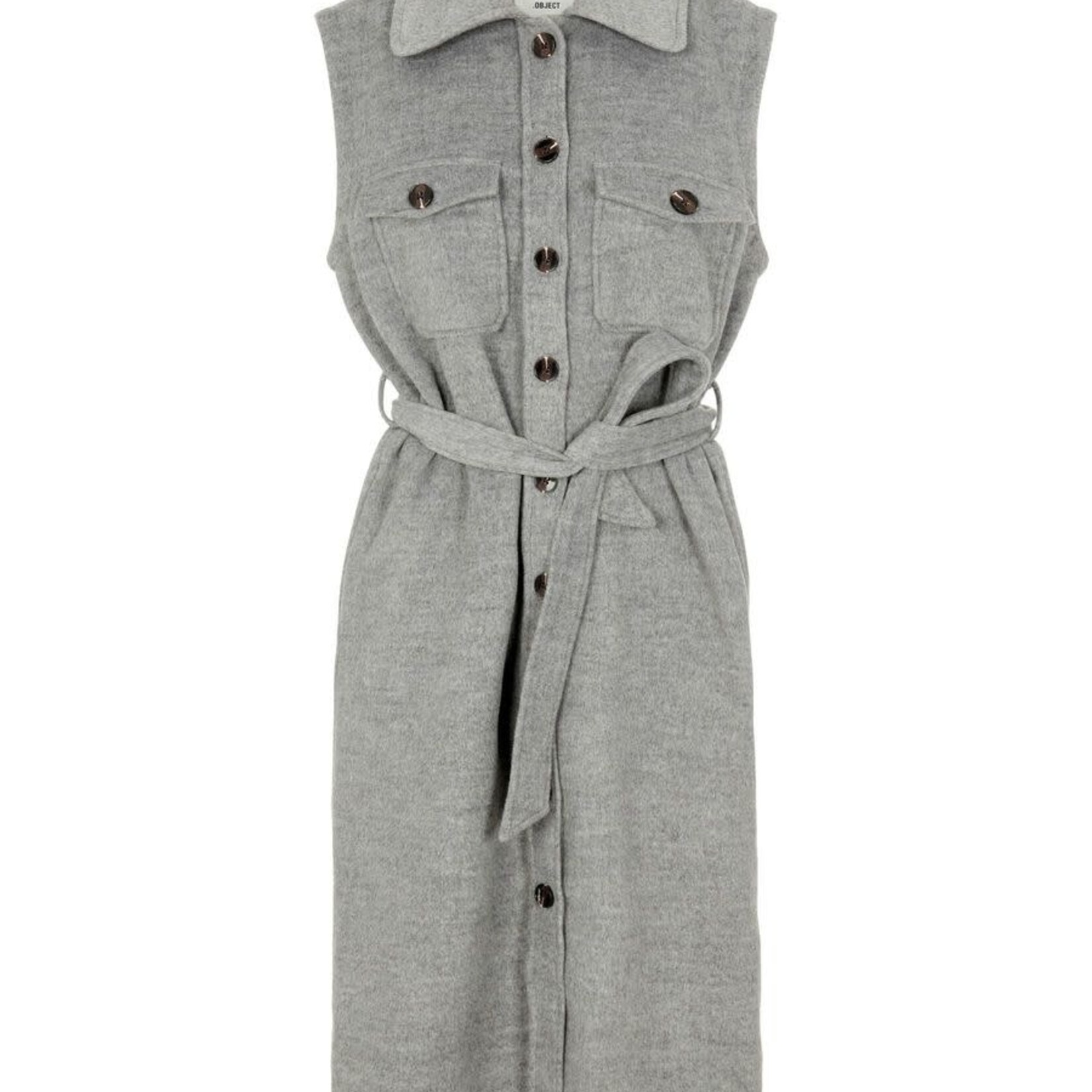 OBJECT OBJECT - Owen Lang mouwloos vest grijs MAAT 40