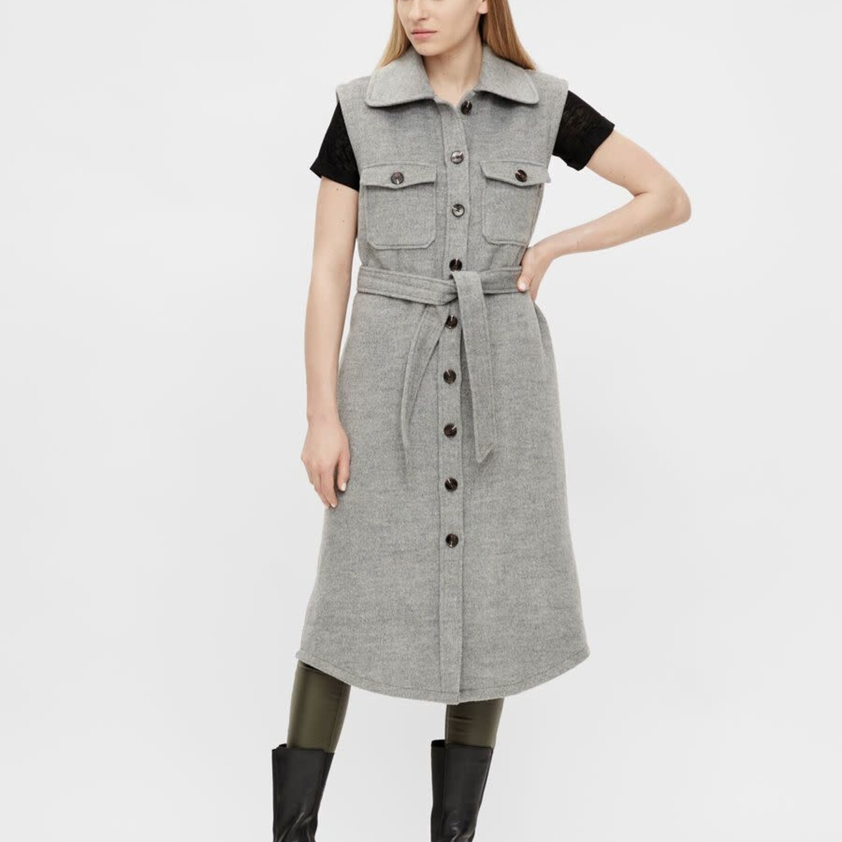 OBJECT OBJECT - Owen Lang mouwloos vest grijs MAAT 40