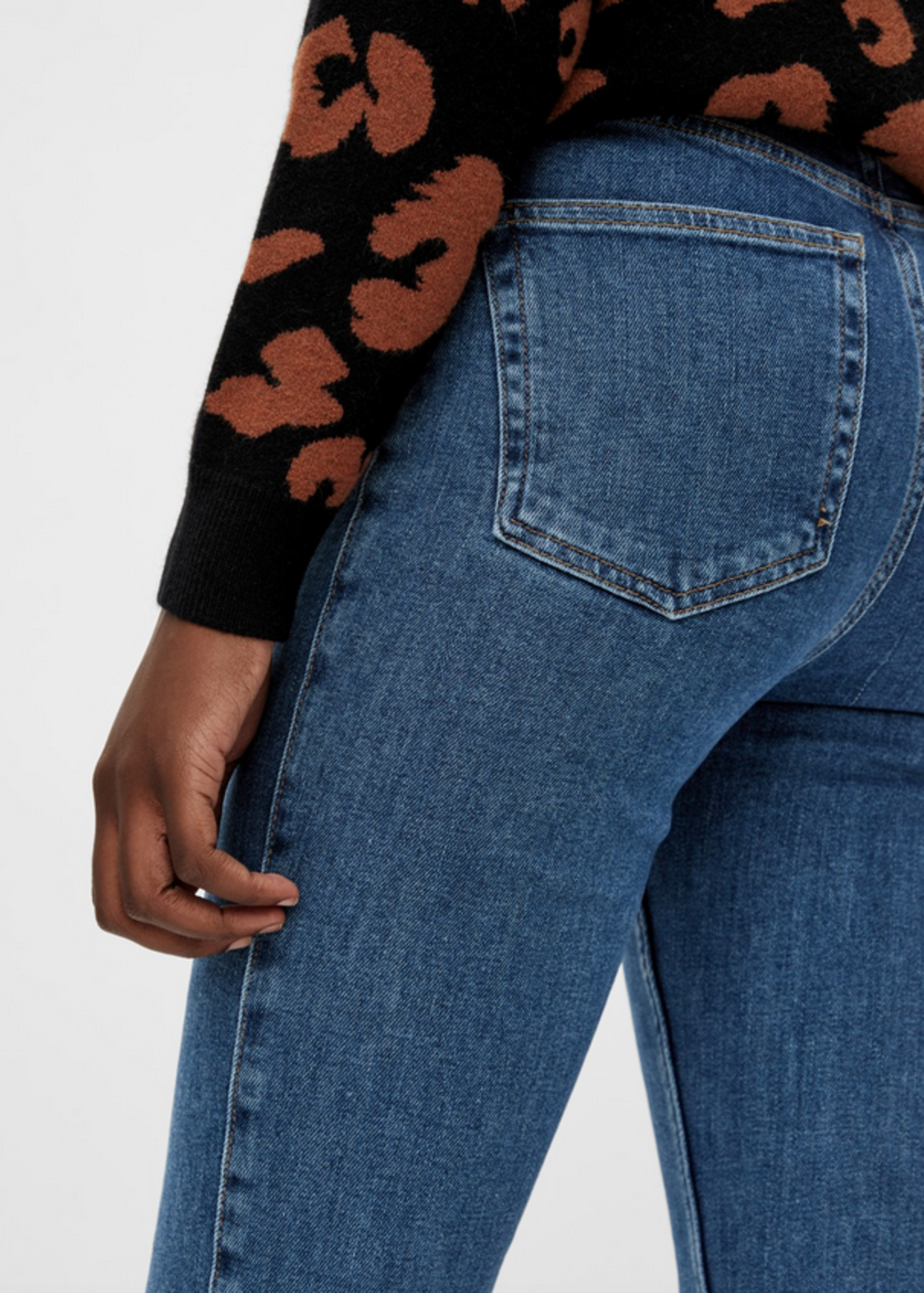 OBJECT OBJECT - High Waisted Slim Jeans Ania Dark Blue Denim