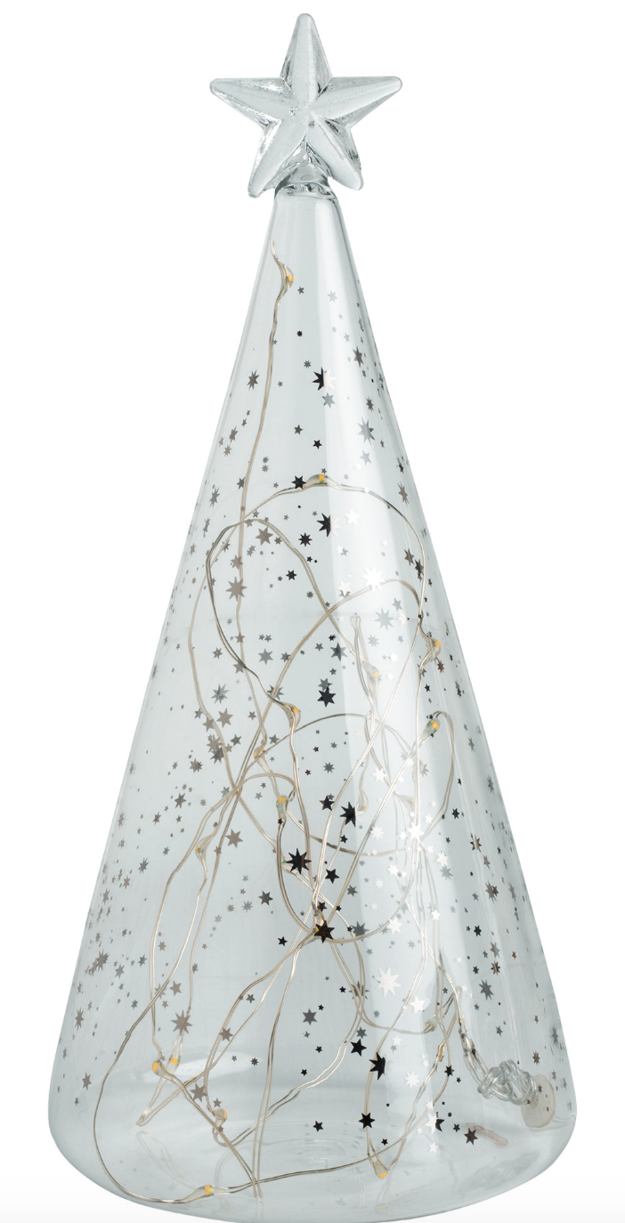 RÄDER DESIGN Stories RÄDER DESIGN - LED Glass fir tree stars 10x22h cm zilver