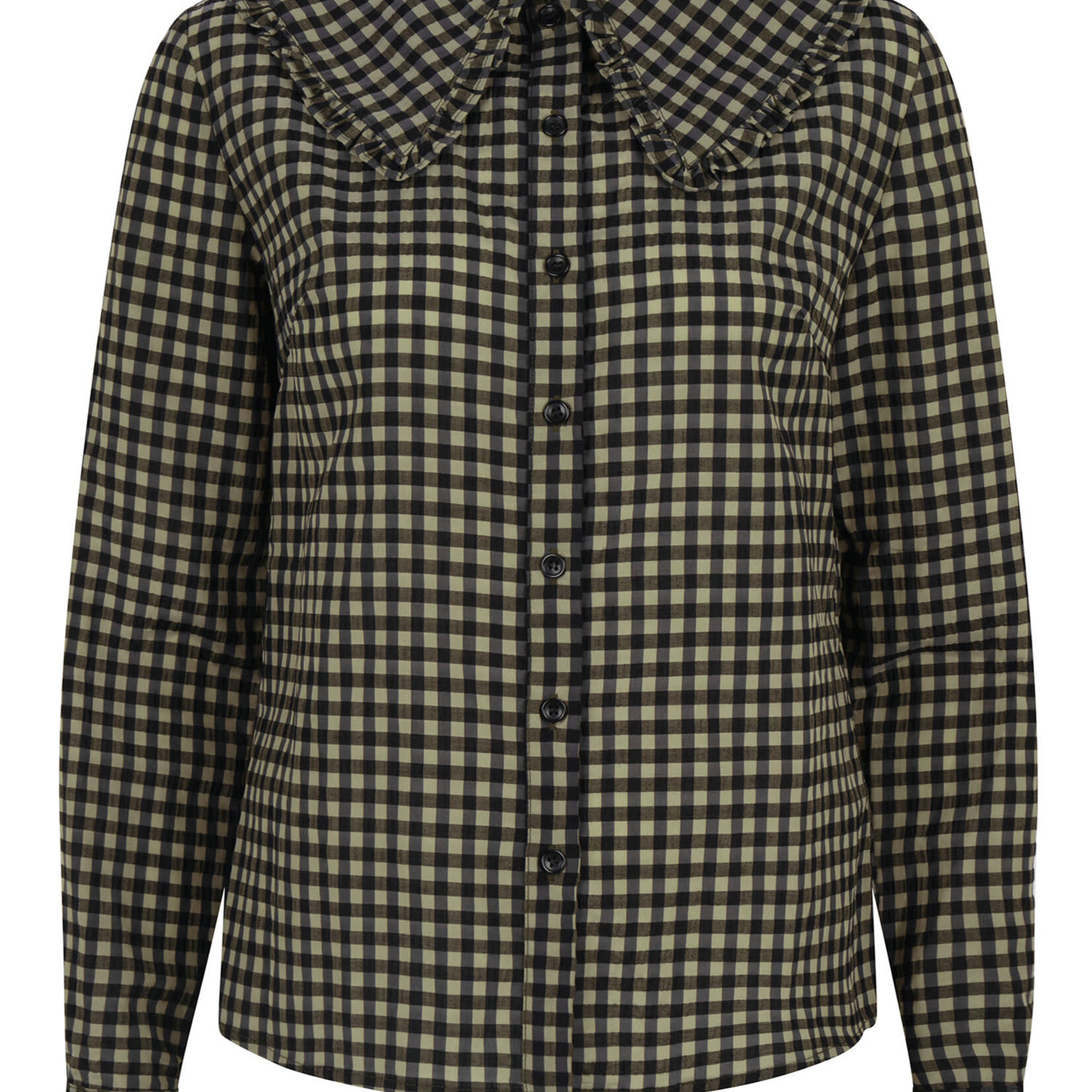 YDENCE YDENCE - Blouse Uma kakhi check