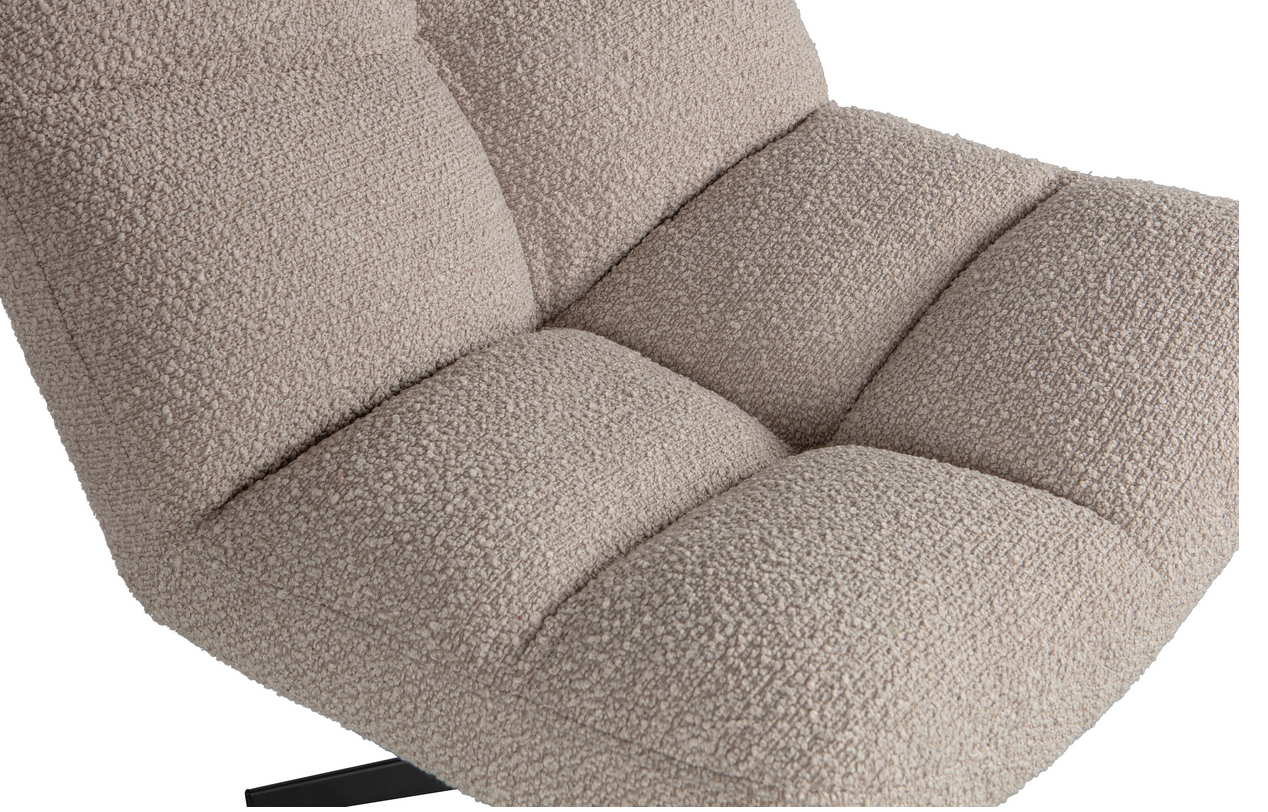 WOOOD EXCLUSIVE WOOOD - Vinny draai fauteuil bouclé zand