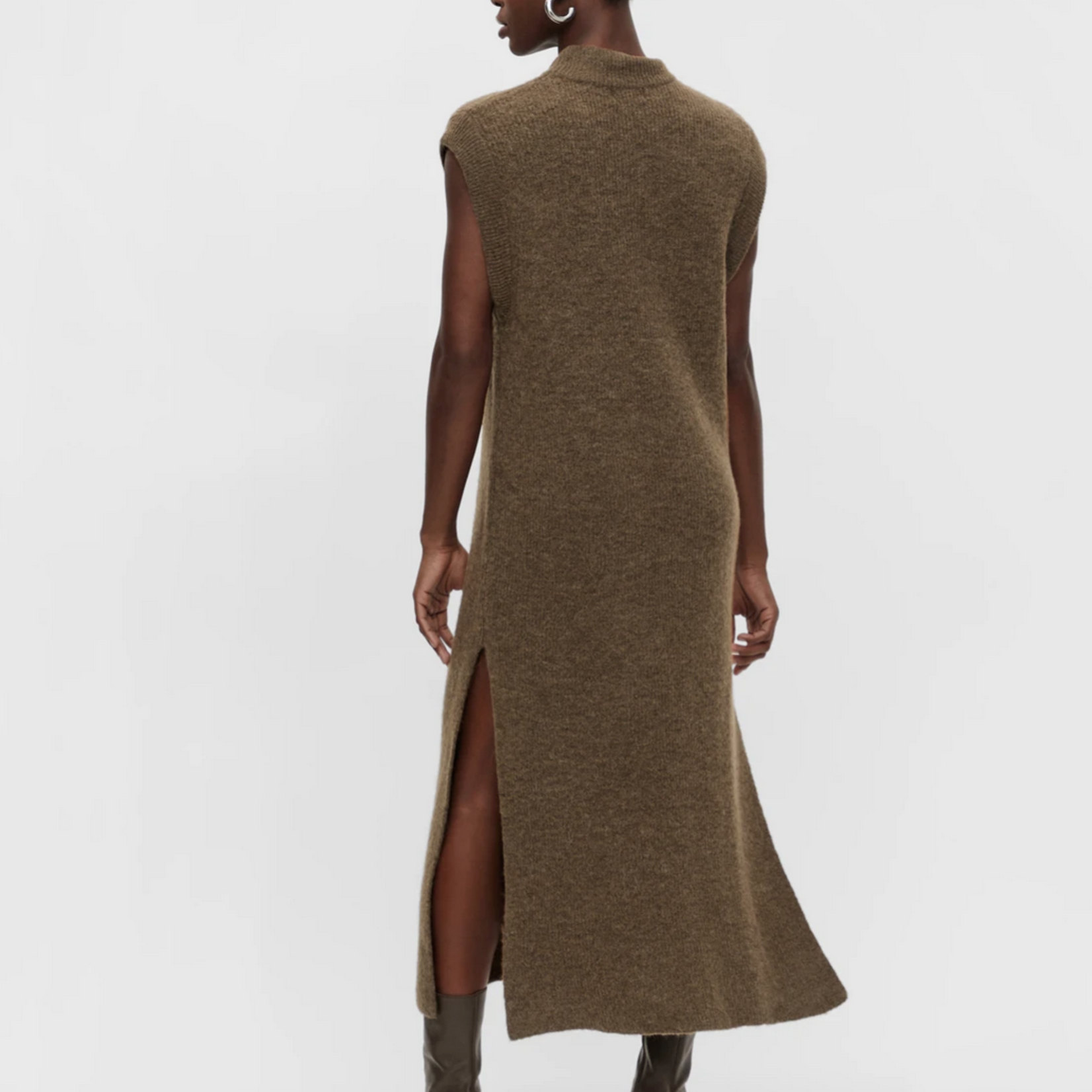 OBJECT OBJECT - Jurk gebreid Cadman Sepia Melange