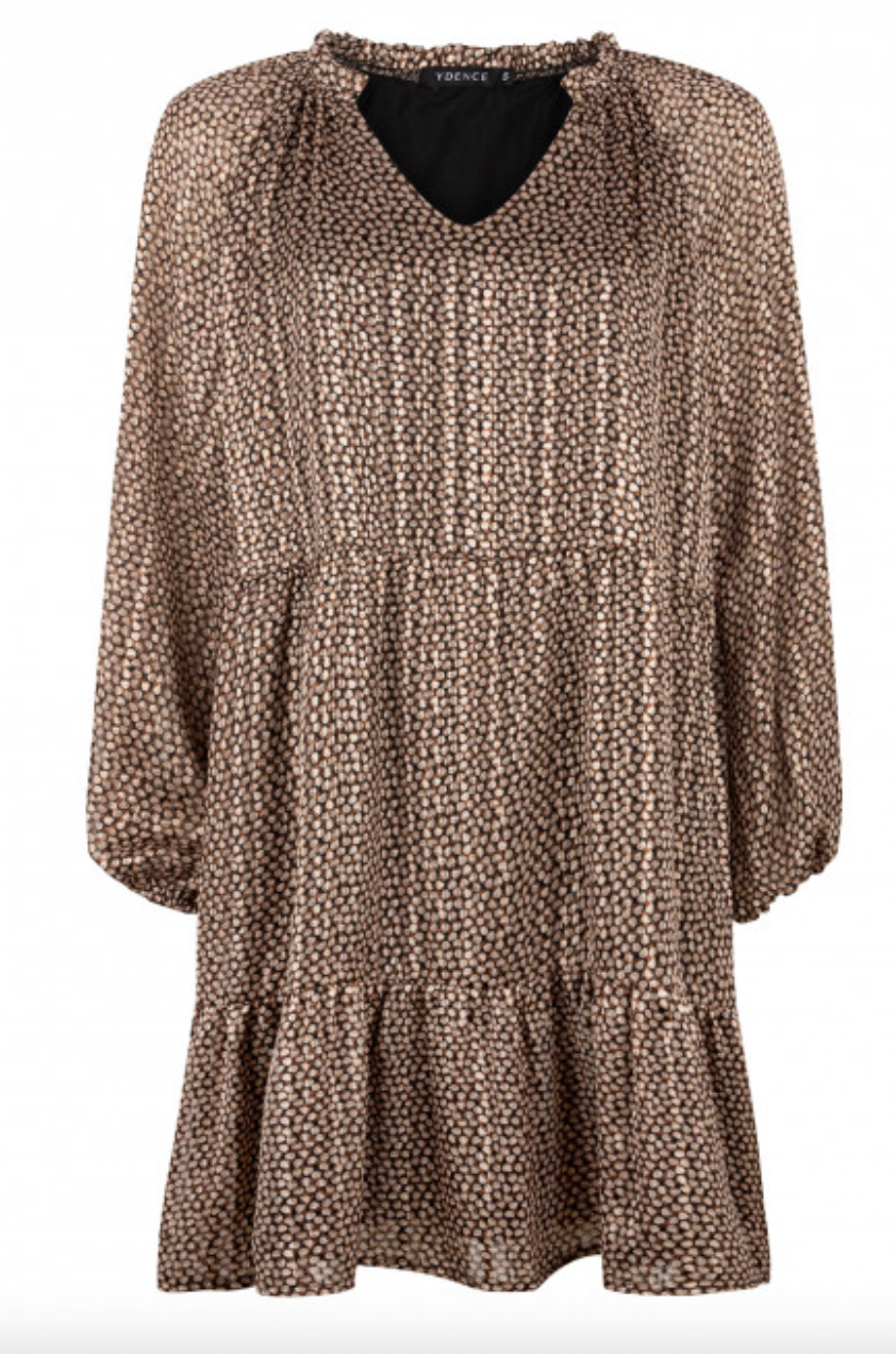 YDENCE YDENCE - Dress Milou Brown print MAAT L