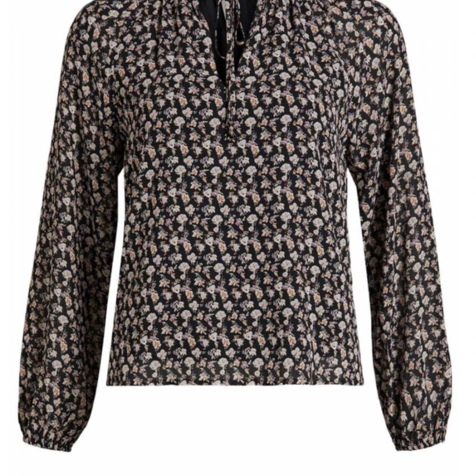 OBJECT OBJECT - Mila ruffle top noos zwart met bloemen