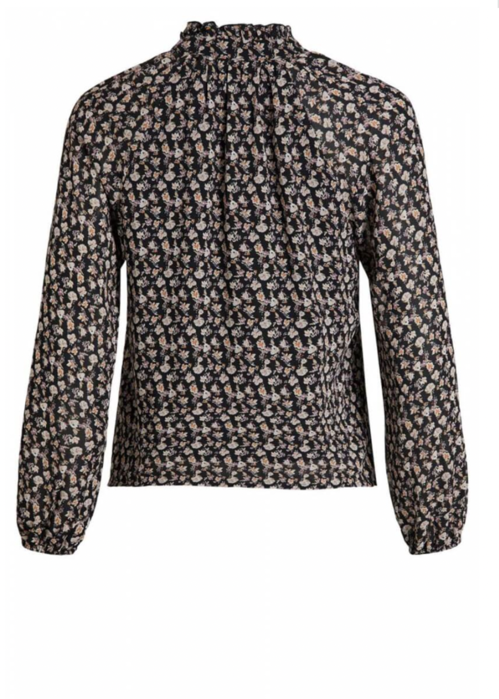 OBJECT OBJECT - Mila ruffle top noos zwart met bloemen