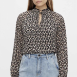 OBJECT OBJECT - Mila ruffle top noos zwart met bloemen