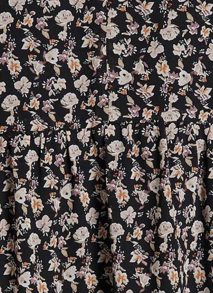 OBJECT OBJECT - Jurk Mila Gia zwart met bloemen MAAT 34