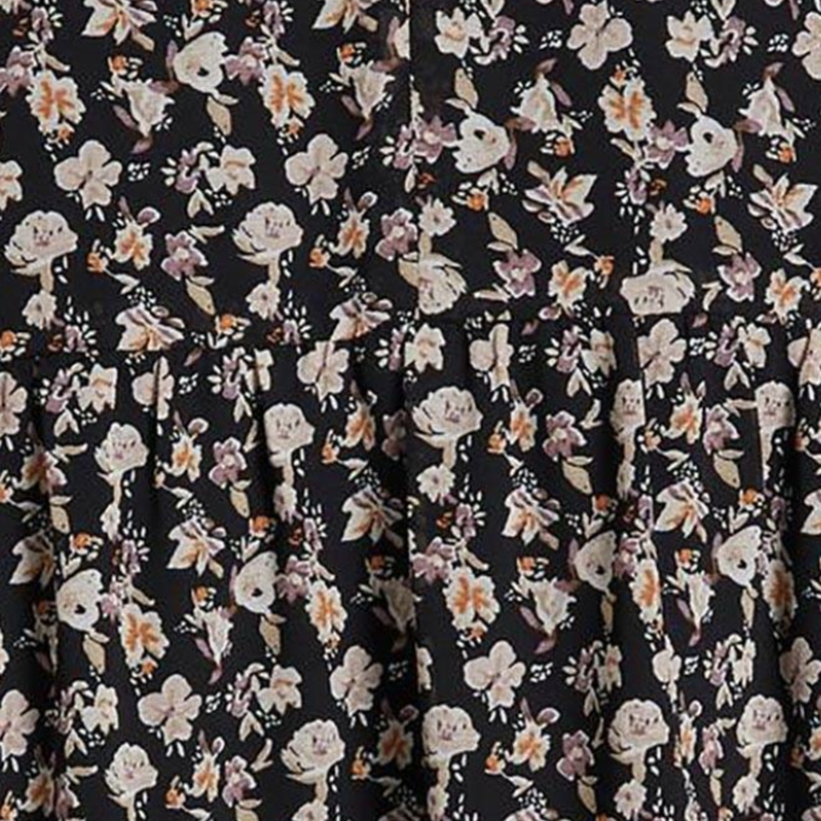 OBJECT OBJECT - Mila ruffle top noos zwart met bloemen