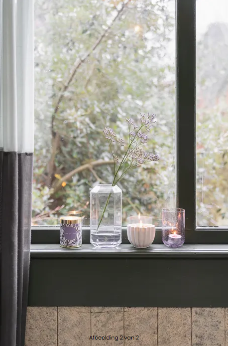 ZUSSS ZUSSS - Glazen waxinelichthouder met bubbeltjes lila