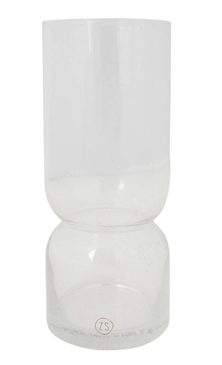 ZUSSS ZUSSS - Glazen vaas met bubbeltjes transparant S