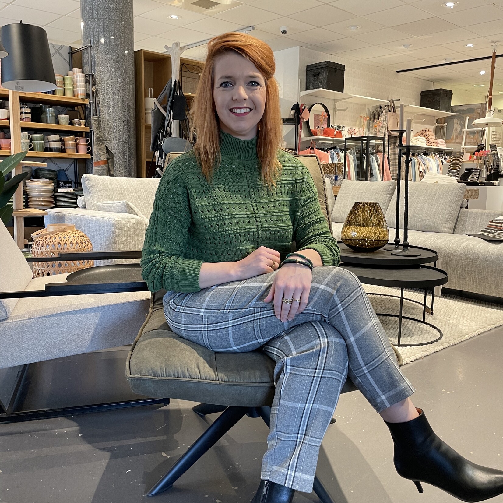 OBJECT OBJECT - Broek Penny Medium Grey Melange