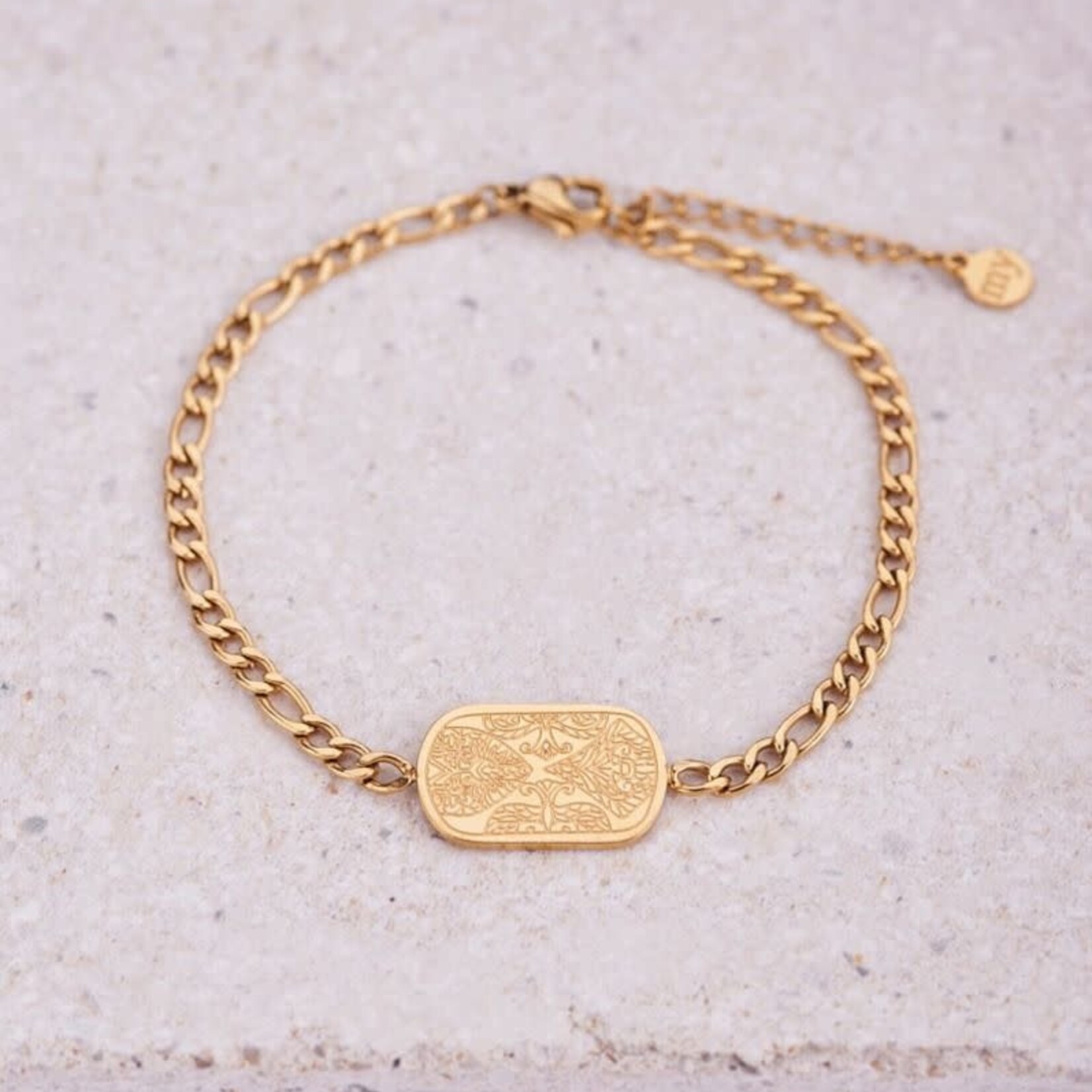 MY JEWELLERY MY JEWELLERY - Schakelarmband met plaatje goud