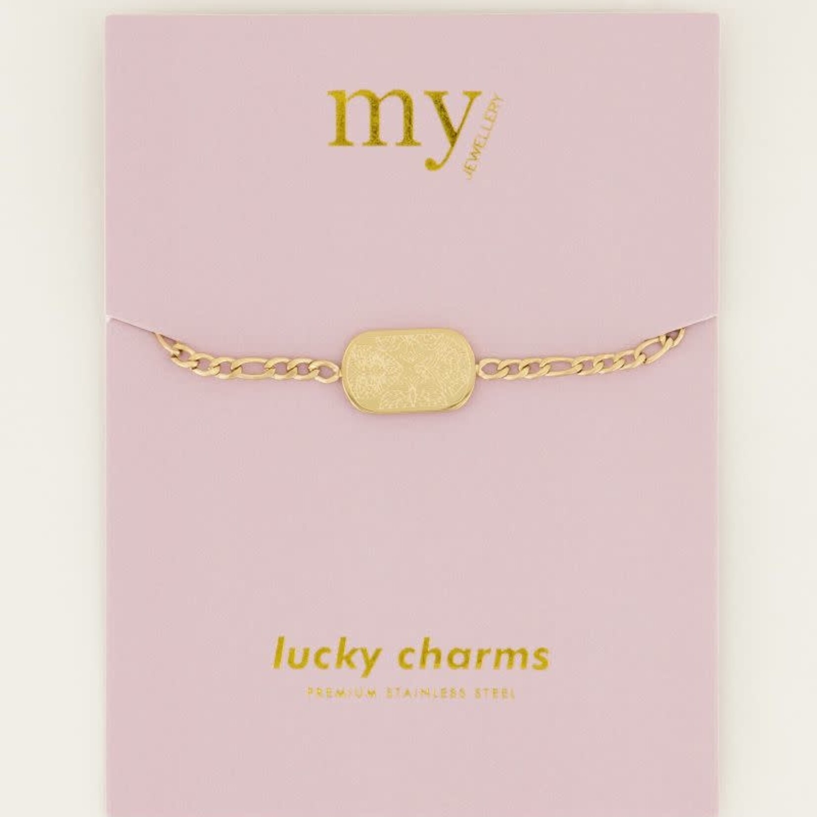 MY JEWELLERY MY JEWELLERY - Schakelarmband met plaatje goud