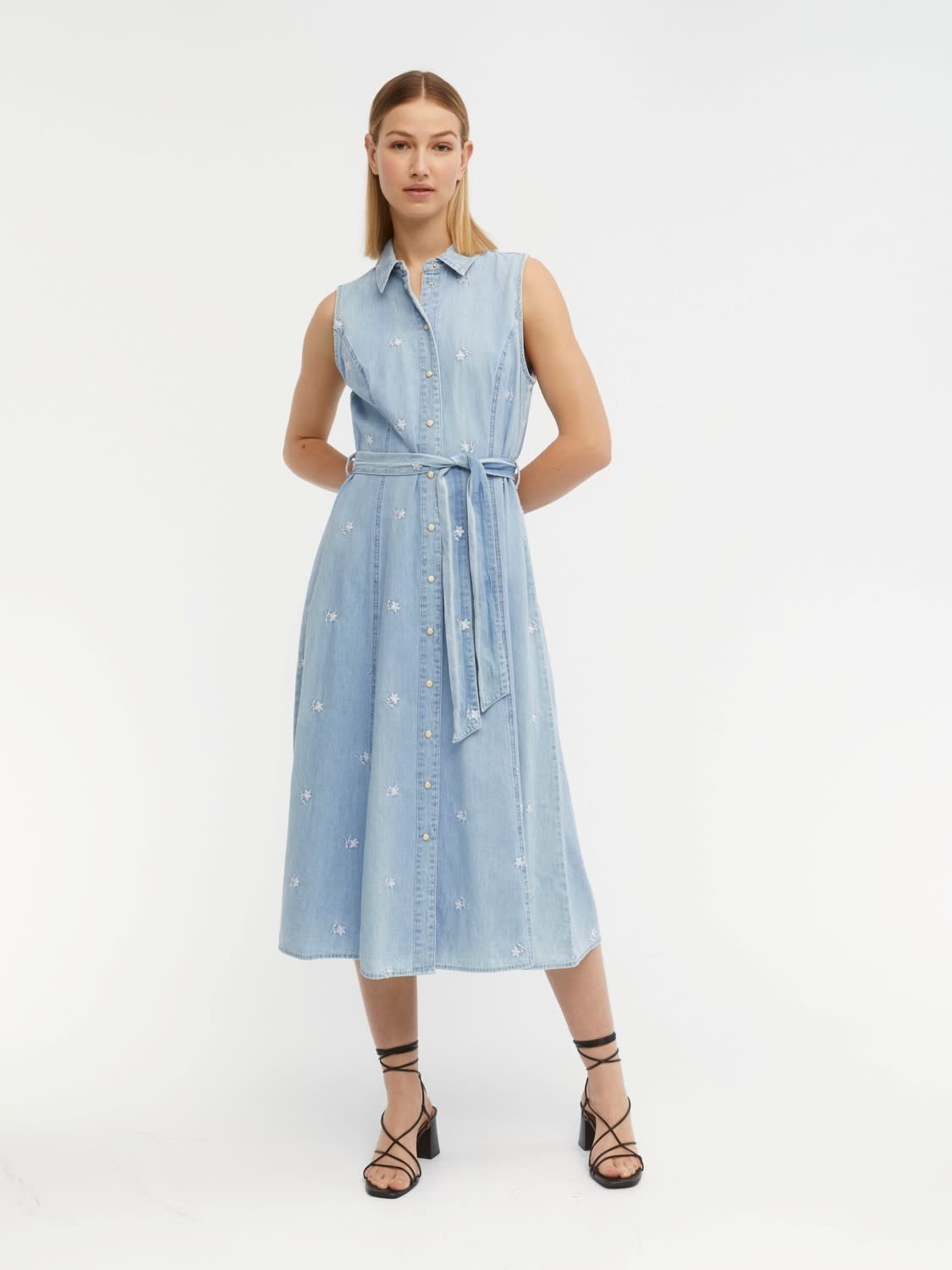 zege orgaan leren OBJECT - Jurk Daniella denim light blue - Studio Ndrie8