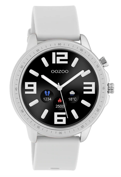 OOZOO OOZOO - Smartwatch zilver met rubberen band steengrijs Q00311