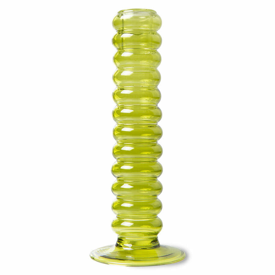 HKLIVING HKLIVING - Glass candle holder L  lime green AKA3359