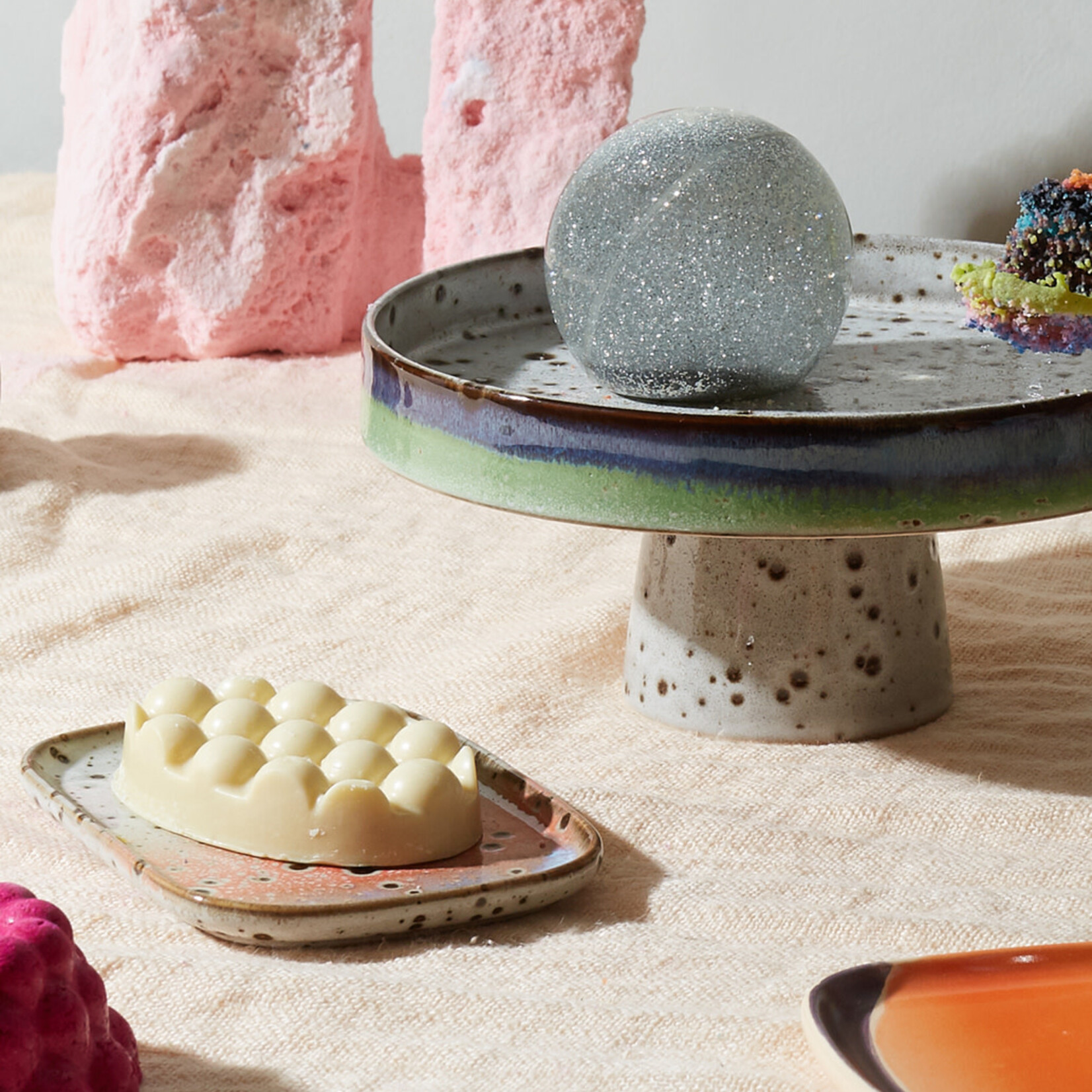 HKLIVING HKLIVING - 70's ceramics taart plateau Comet ACE7131