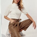 FLURESK FLURESK - Broek Bobby sahara leatherlook