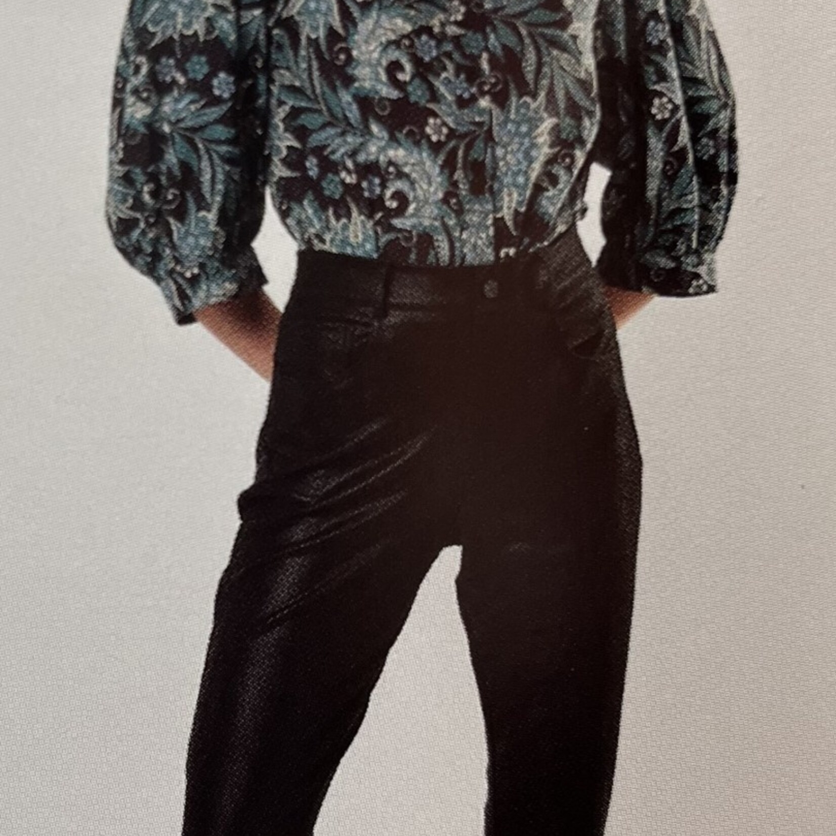 FLURESK FLURESK - Blouse linn zwart/mix MAAT 40