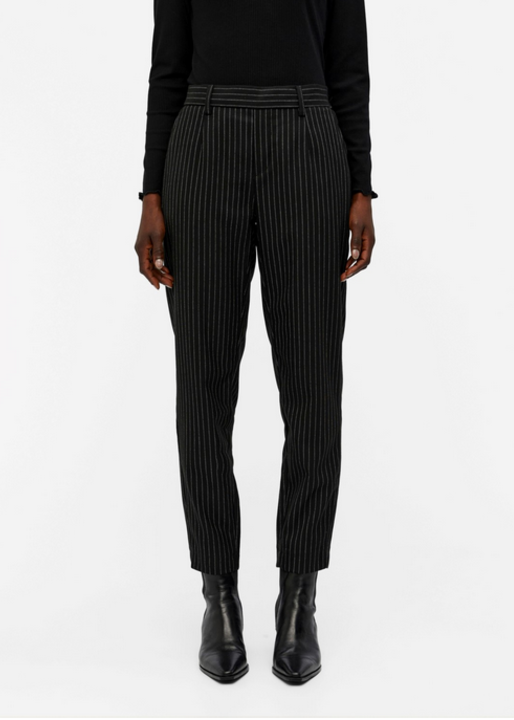 OBJECT OBJECT - Broek Lisa zwart krijtstreep