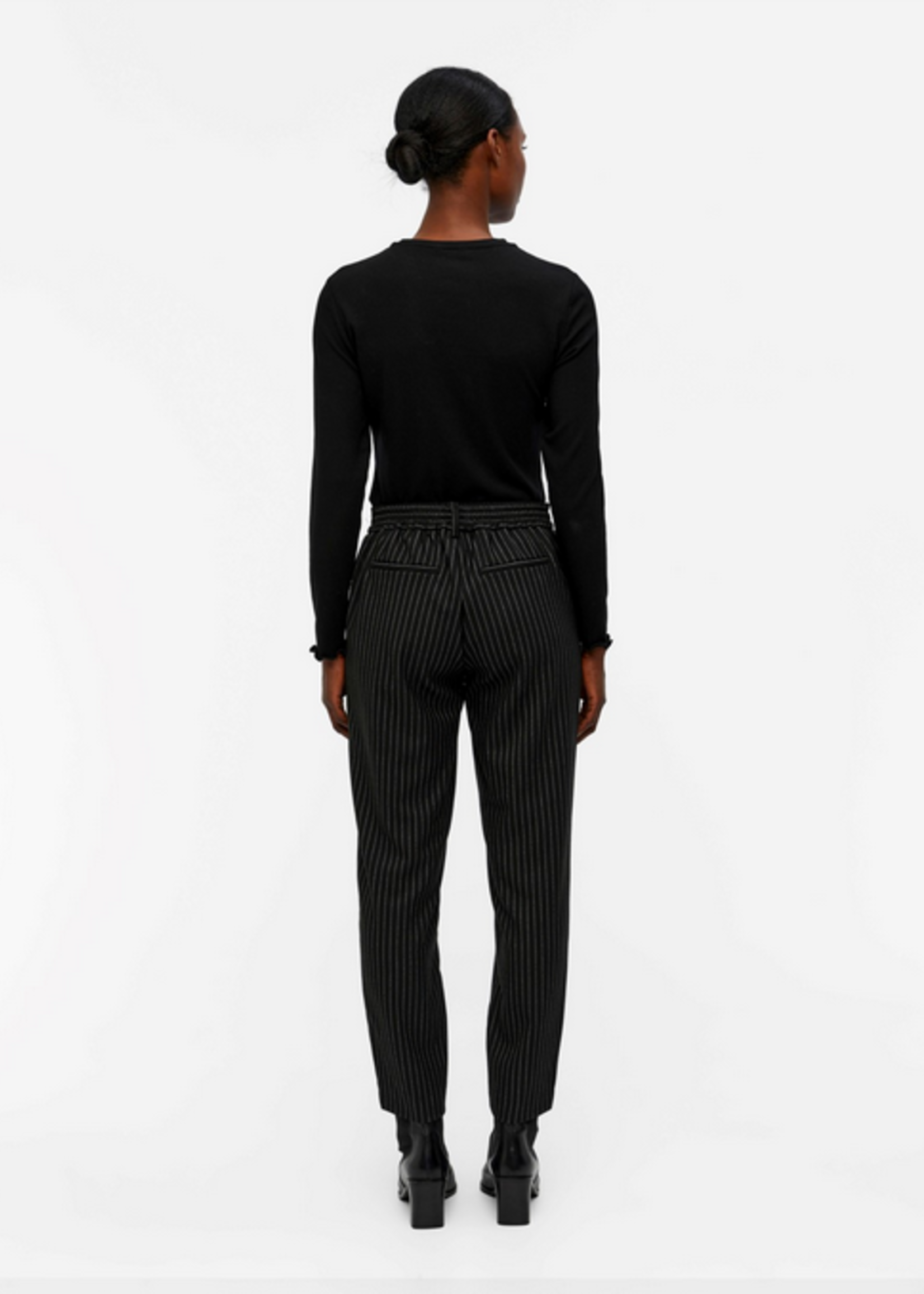 OBJECT OBJECT - Broek Lisa zwart krijtstreep