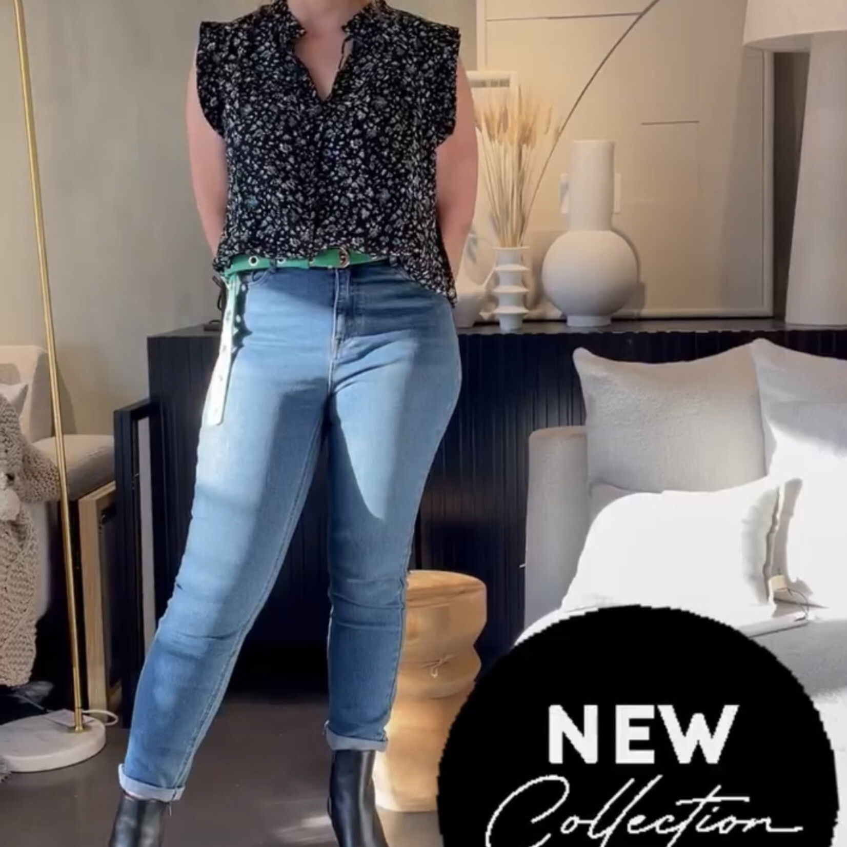 OBJECT OBJECT - Top Jannie black/asbtract MAAT 42