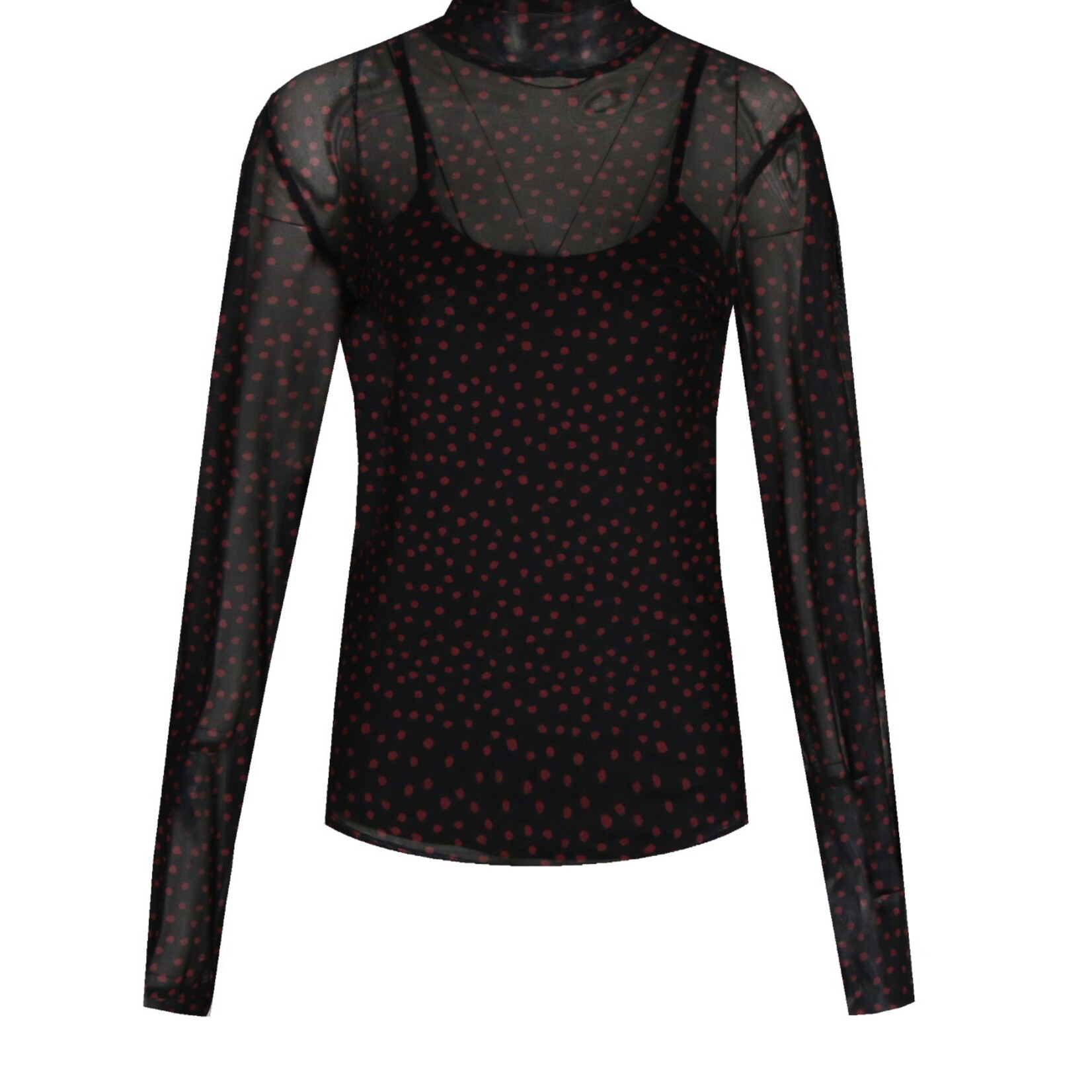 G-MAXX G-MAXX - Longsleeve Loreen zwart/bessenroze