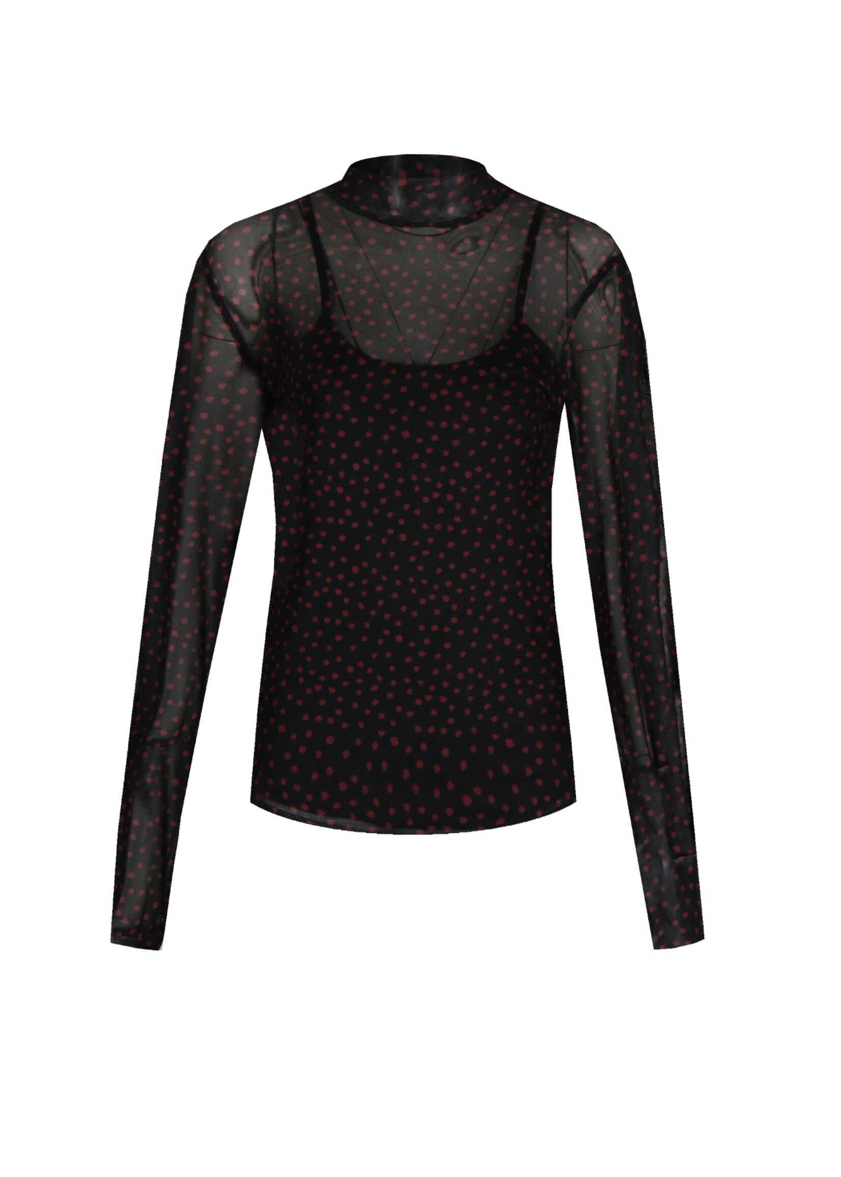 G-MAXX G-MAXX - Longsleeve Loreen zwart/bessenroze