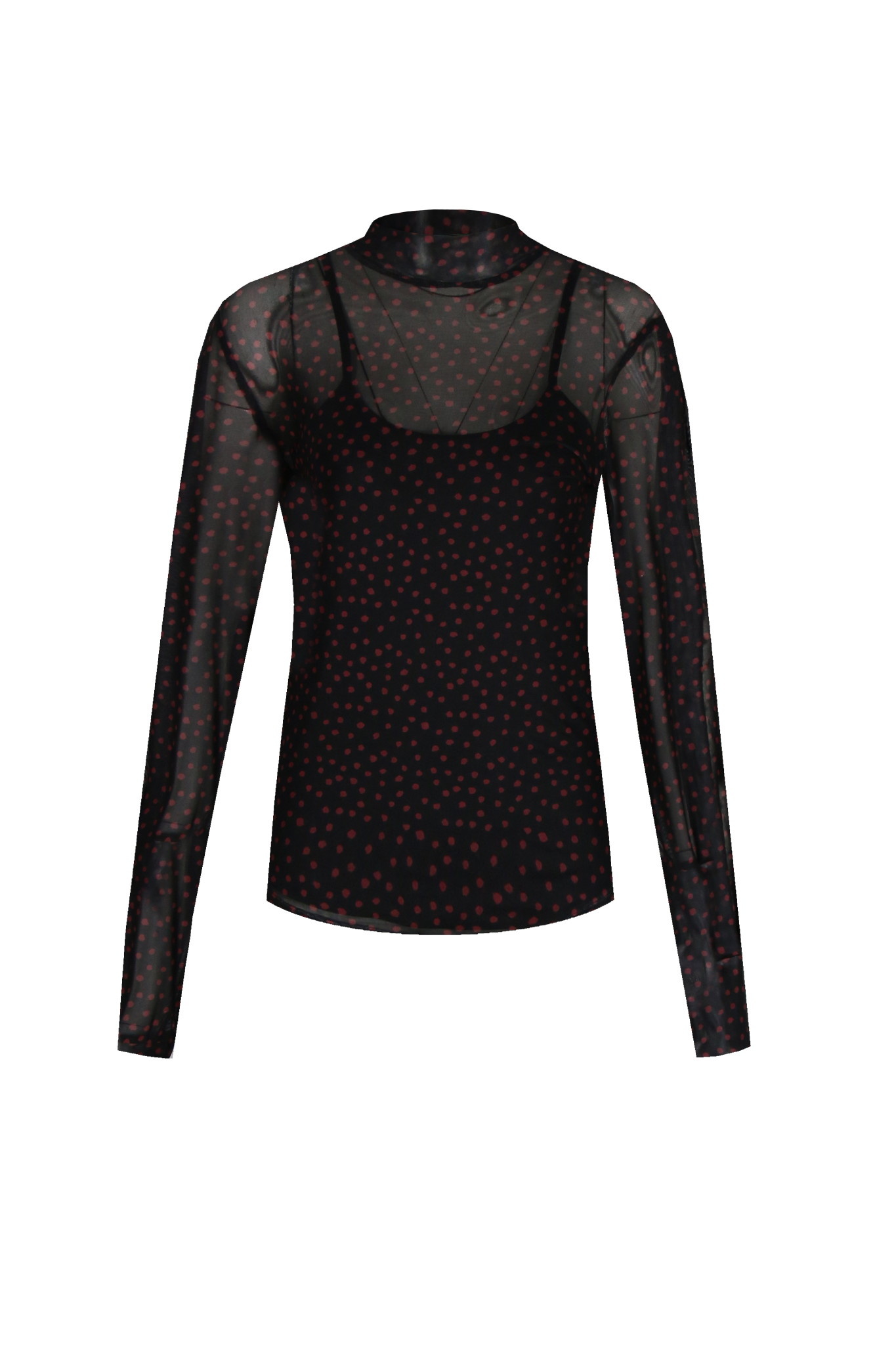 G-MAXX G-MAXX - Longsleeve Loreen zwart/bessenroze