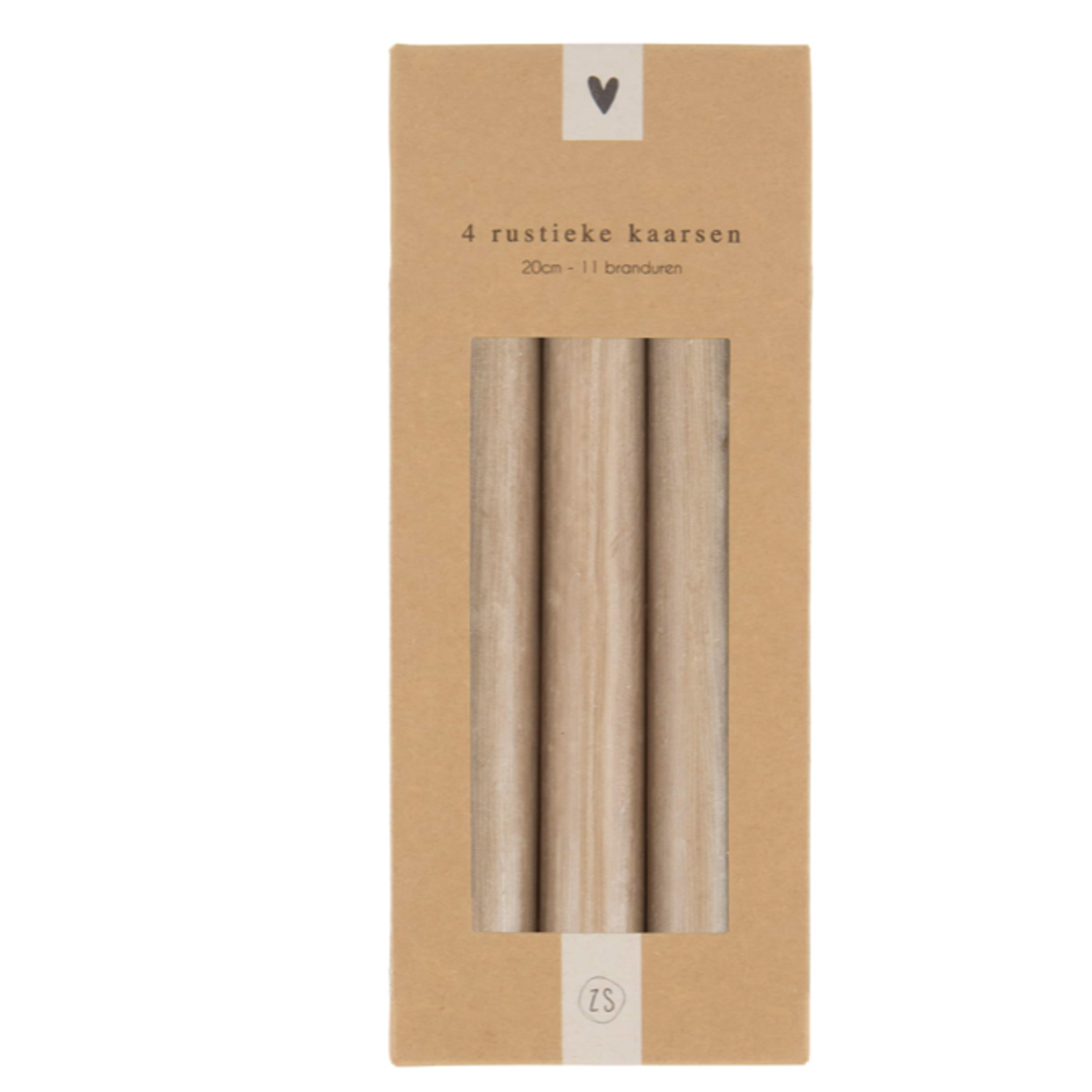 ZUSSS ZUSSS - 4 rustieke kaarsen 20cm