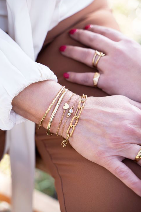 MY JEWELLERY MY JEWELLERY - Armband dubbel strass hartje zilver