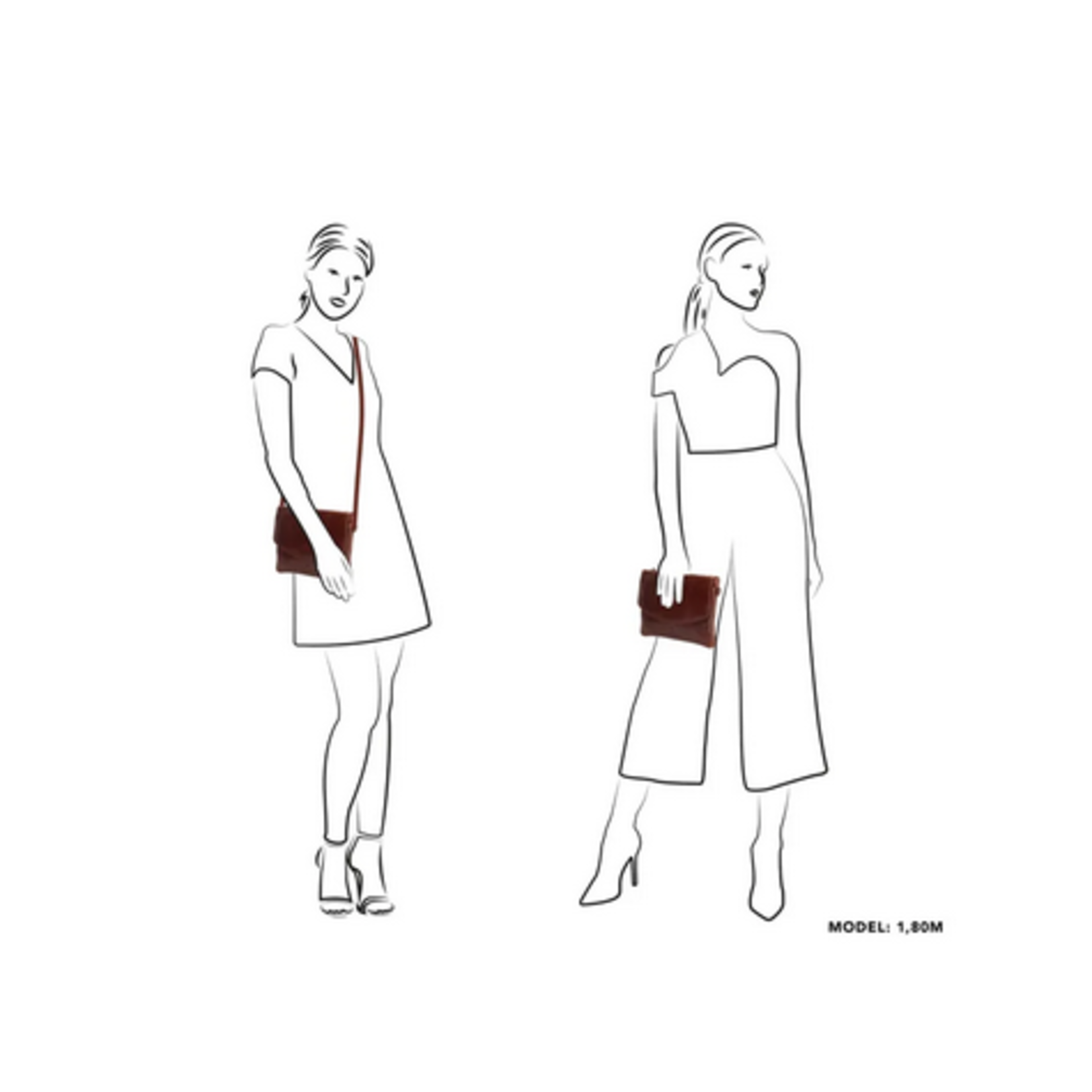 MICMACBAGS MICMACBAGS - Porto clutch/avondtasje roest