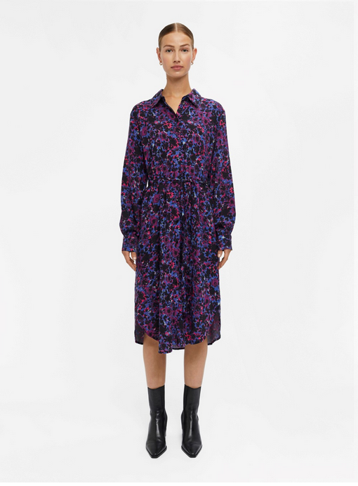 OBJECT OBJECT - Shirt dress holly clematis blue/flower