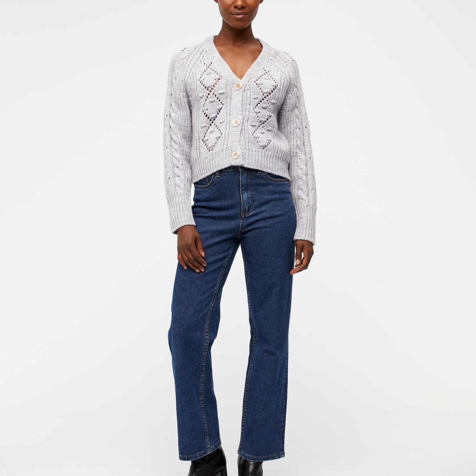 OBJECT OBJECT - Vest Kelly gebreid lavendel MAAT L