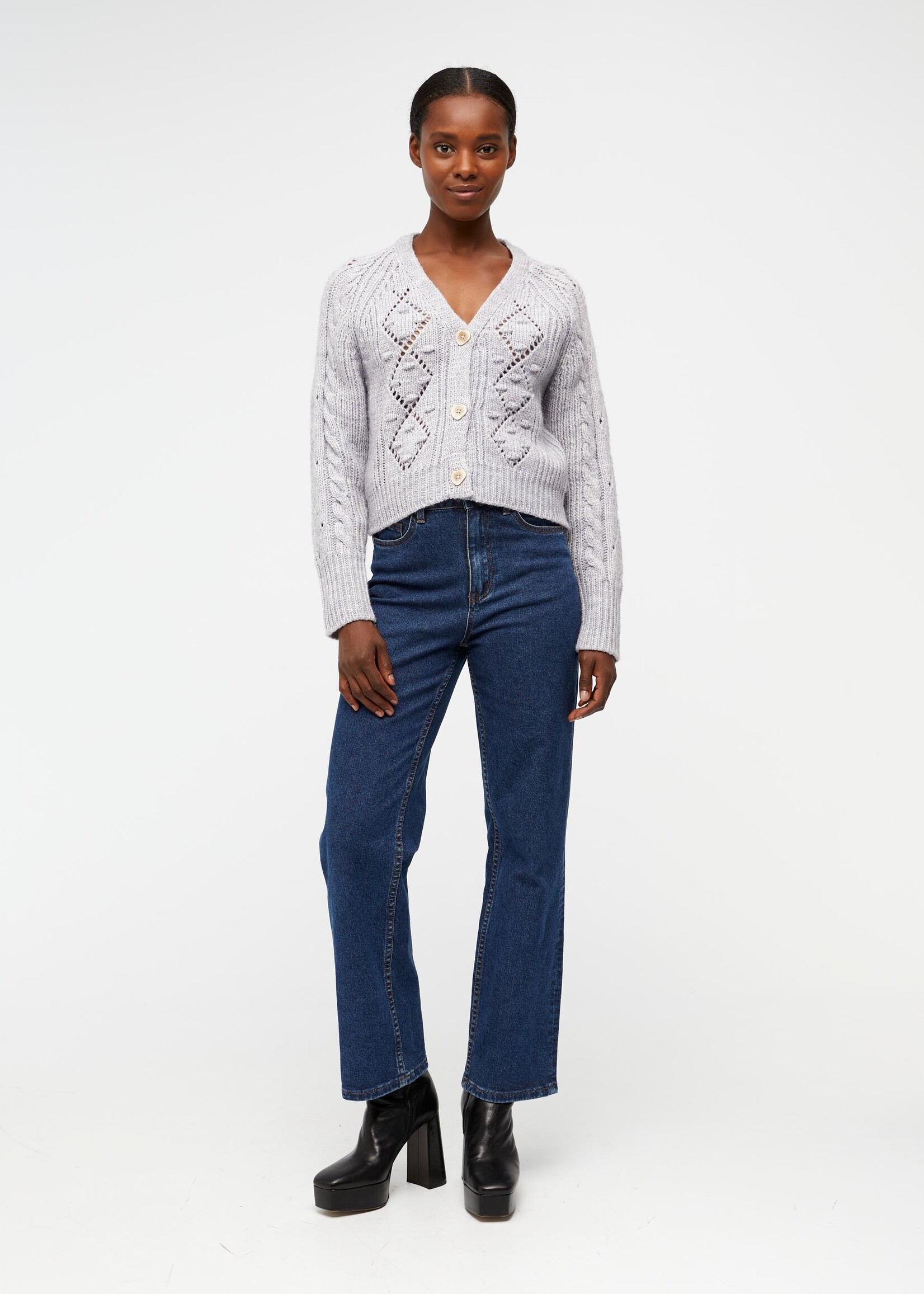 OBJECT OBJECT - Vest Kelly gebreid lavendel