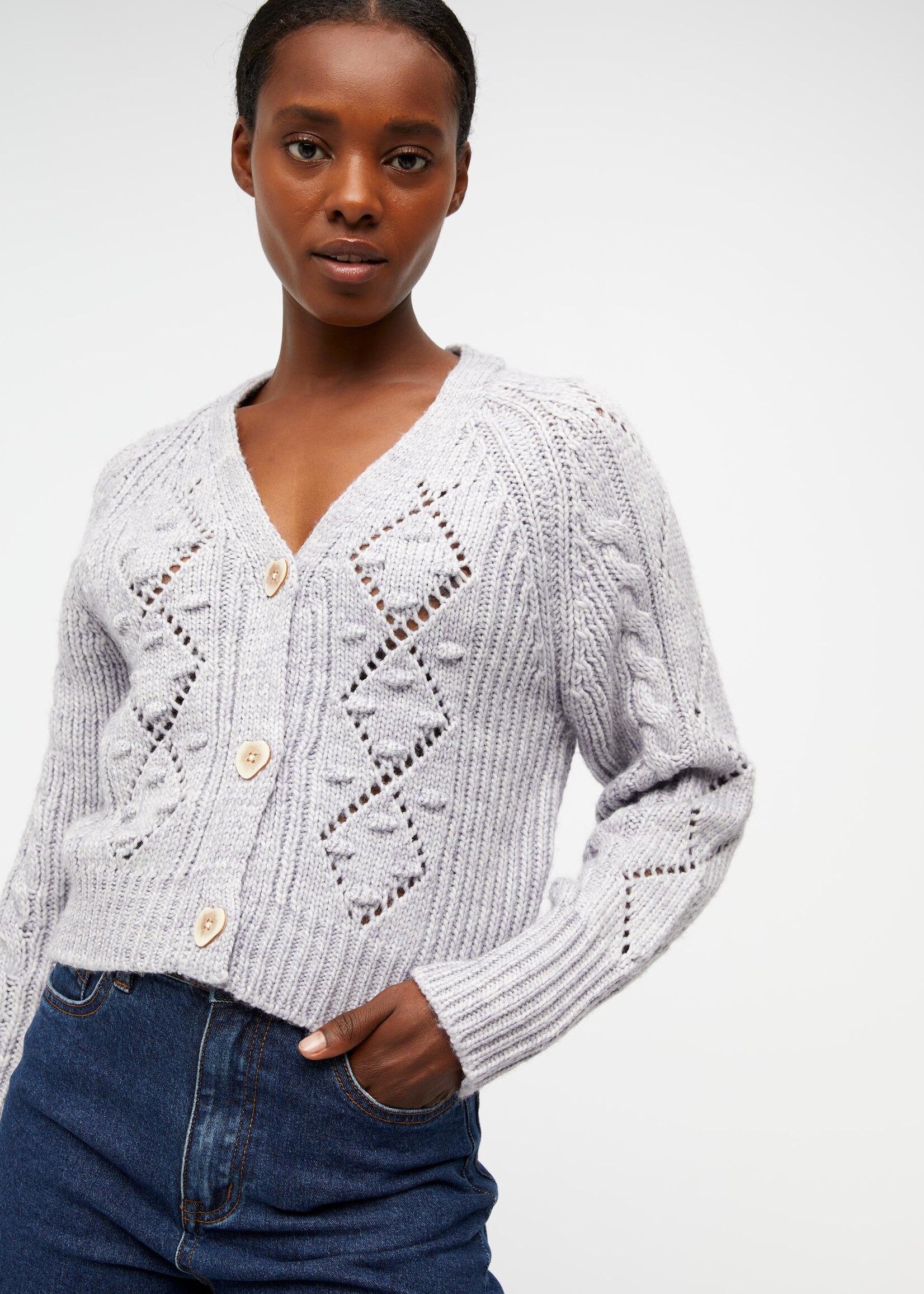 OBJECT OBJECT - Vest Kelly gebreid lavendel