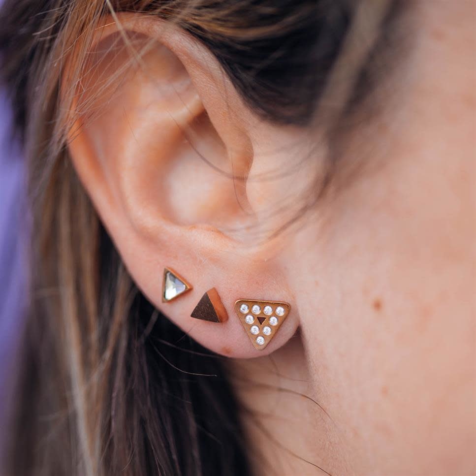 iXXXi Jewelry IXXXI - Ear studs Abstract Triangle goud, rose goud of zilver