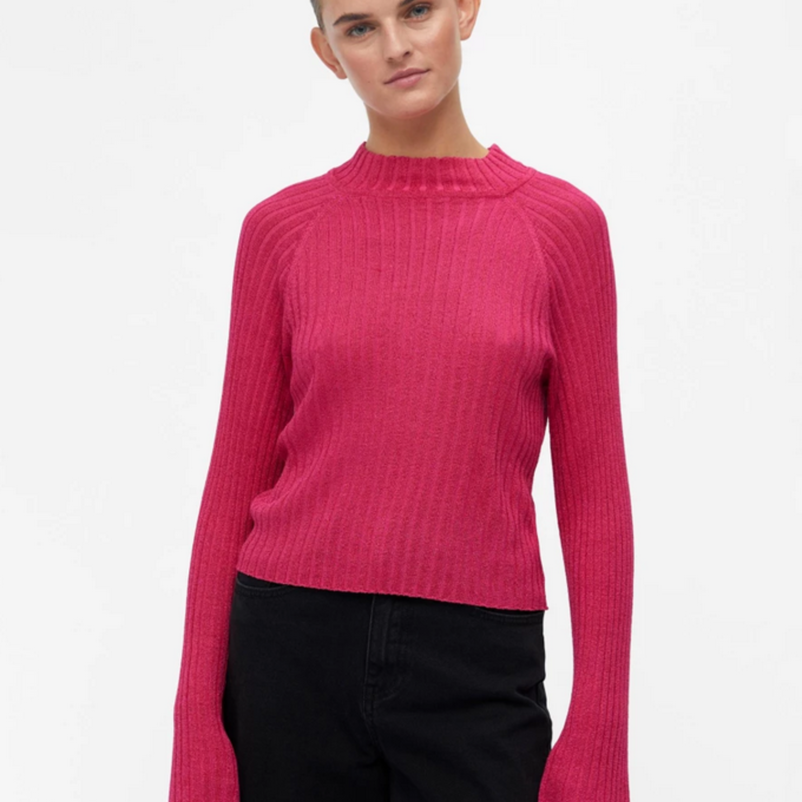 OBJECT OBJECT - Top/trui Luna lurex gebreid magenta maat M