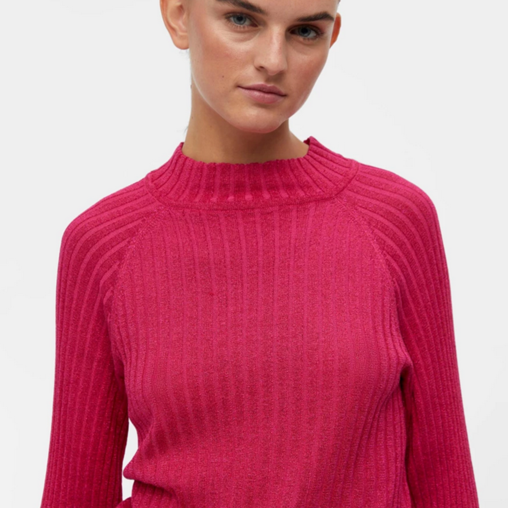 OBJECT OBJECT - Top/trui Luna lurex gebreid magenta maat M