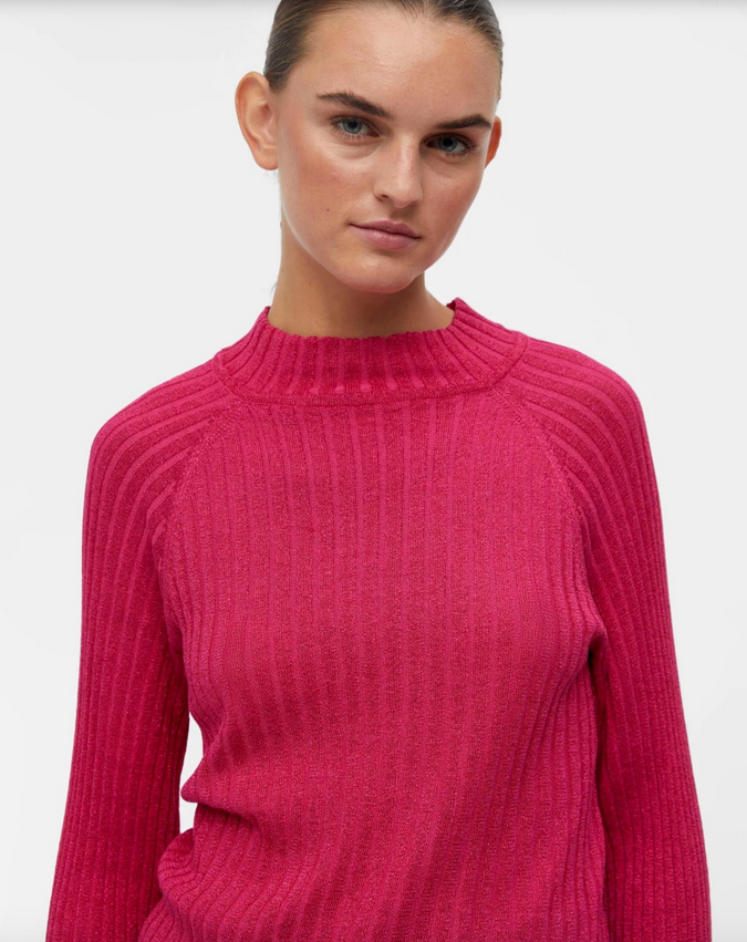 OBJECT OBJECT - Top/trui Luna lurex gebreid magenta maat M