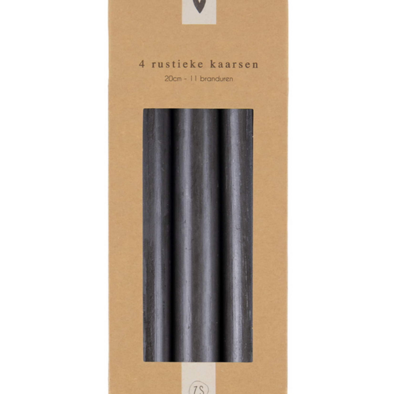 ZUSSS ZUSSS - 4 rustieke kaarsen 20 cm zwart