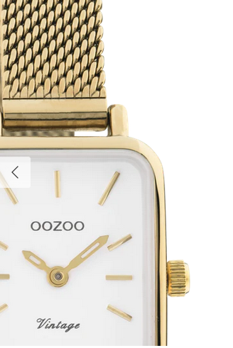 OOZOO OOZOO - Horloge met gouden metalen mesh armband - C20268