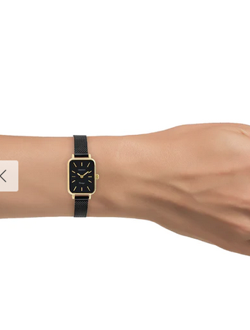 OOZOO OOZOO - Horloge met zwarte  metalen mesh armband - C20269